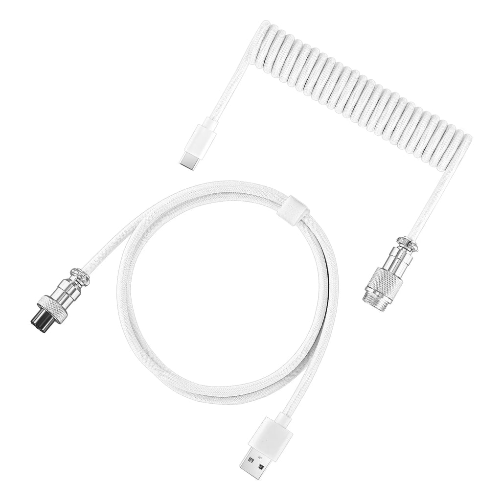 Câble Torsadé USB-C pour Clavier Mécanique – Connecteur Aéronautique, 5 Coloris