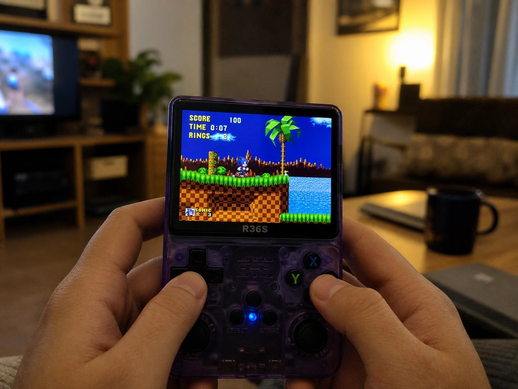 Console Portable Rétro R36S – 64 Go, 10 000+ Jeux, Écran 3,5 pouces